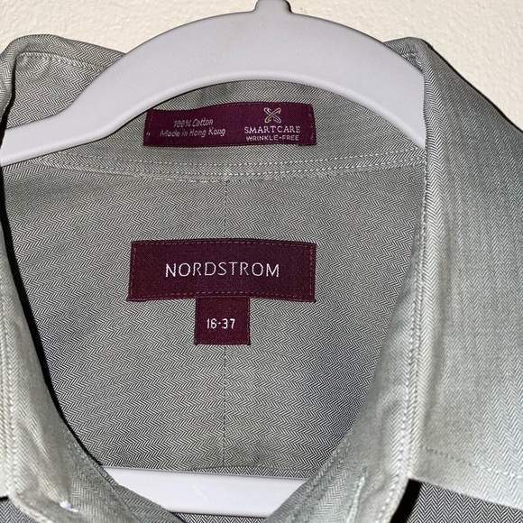 Nordstrom women’s‎ button down shirt size 16-37 light green 100% cotton spring - Picture 4 of 8